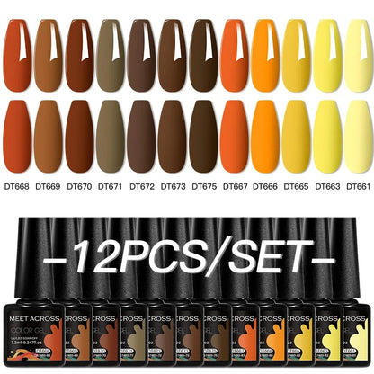 12-pack all-season nail gel polish set by Blushimmer featuring multicolor long-lasting UV and LED nail supplies for women.