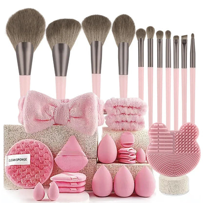 Blushimmer 33-piece makeup sponge set with large and small beauty blenders for flawless makeup application and removal