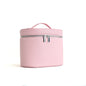Large capacity PU leather cosmetic box with internal storage, customizable names, portable travel makeup bag by Blushimmer.
