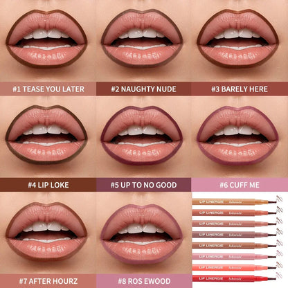 Blushimmer Waterproof Lip Liner in shade, showcasing long-lasting, transfer-proof, smudge-resistant lip stain with precise application.