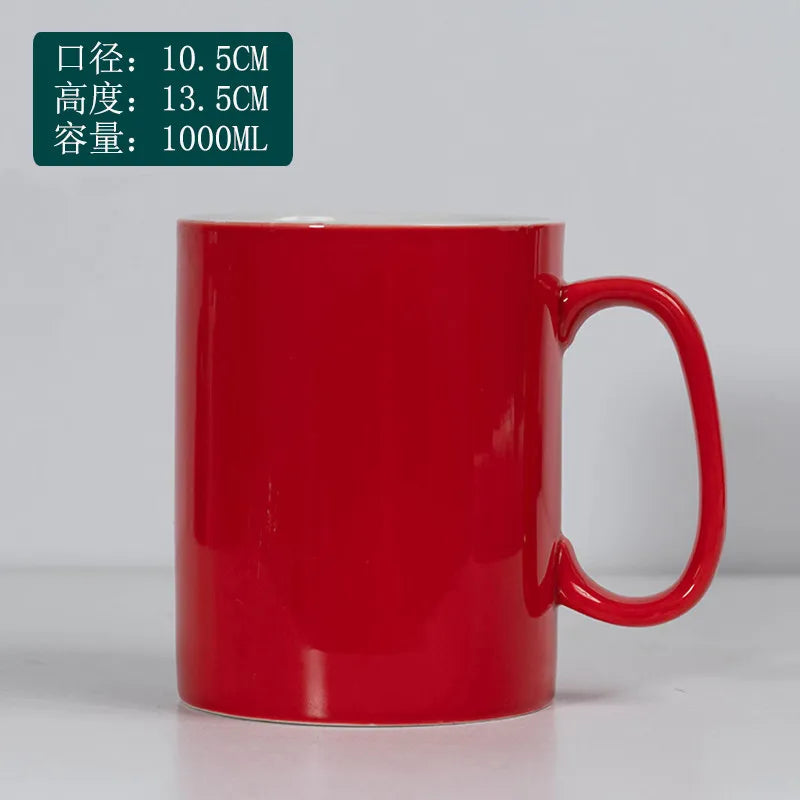 Creative Ceramic Mug Super Large Capacity Coffee Milk Mugs Handle Cup Ceramic Cup 1000ml/1300ml Large Capacity Water Cups