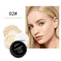 Blushimmer QIBEST waterproof loose powder compact with matte finish, long-lasting oil-control setting powder for smooth, invisible pores.