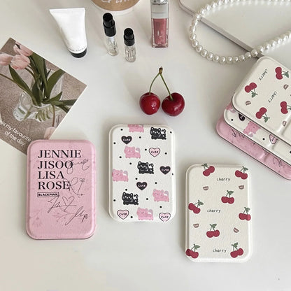 Blushimmer folding mini makeup mirror, portable handheld dressing mirror with a cute design, ideal for on-the-go beauty touch-ups
