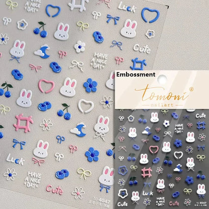 Brown 5D Japanese Kawaii bear nail art sticker by Blushimmer, self-adhesive cartoon animal decal for DIY nail decoration.