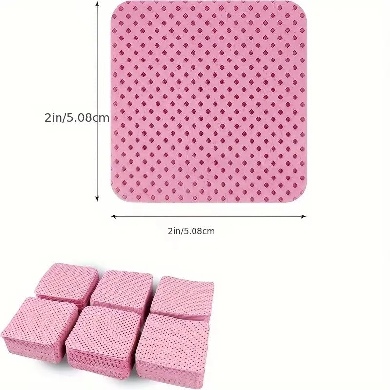 Set of 50 lint-free nail wipes from Blushimmer, super absorbent for gel polish removal, eyelash extensions, and nail prep in white and pink