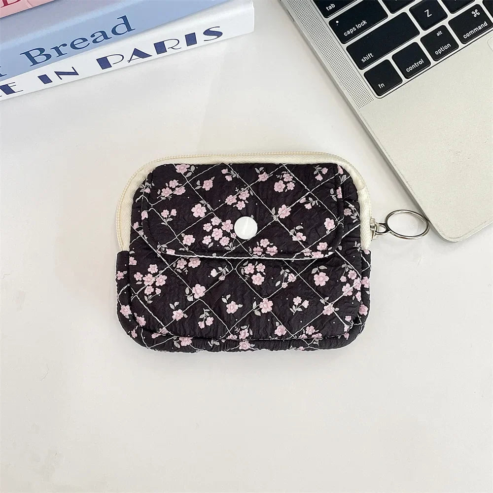 Blushimmer cute cartoon small travel cosmetic bag with lipstick, earphone, and card storage for women, makeup organizer pouch.