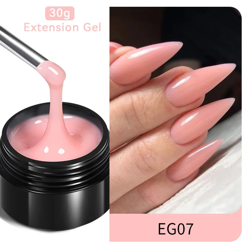 Blushimmer Born Pretty 30ml milky white hard gel for nail extensions and acrylic nails, soak-off UV construction gel, clear finish