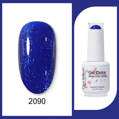 Clou Beaute 15ml neon gel nail polish base and top coat in red, black, white, green, velvet finish, semi-permanent gel varnish