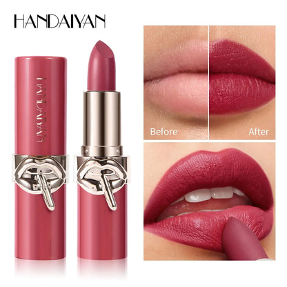 Blushimmer long-lasting velvet lipstick with rich color, creamy, waterproof, and moisturizing in six shades, smooth lip makeup.