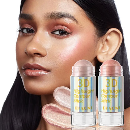 Blushimmer 3D face highlighter stick in six colors with contour, bronzer, and shimmer for makeup highlighting and concealing.