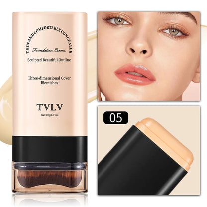 Blushimmer TVLV eraser foundation stick with brush, 20g, for brightening skin, long-lasting liquid concealer makeup.