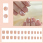Set of 24 Y2K star and moon design press-on nails by Blushimmer, featuring black gradient, mid-length coffin shape, full cover false nails.