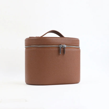 Large-capacity PU leather cosmetic box with internal storage from Blushimmer, travel-friendly, customizable with names and letters.