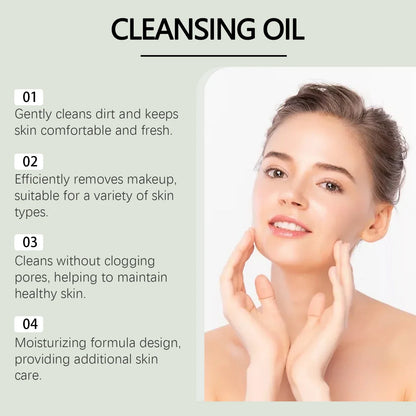 Blushimmer HOYGI Mugwort Cleansing Oil bottle with pump, 100ml, showing the product label and clear liquid inside.
