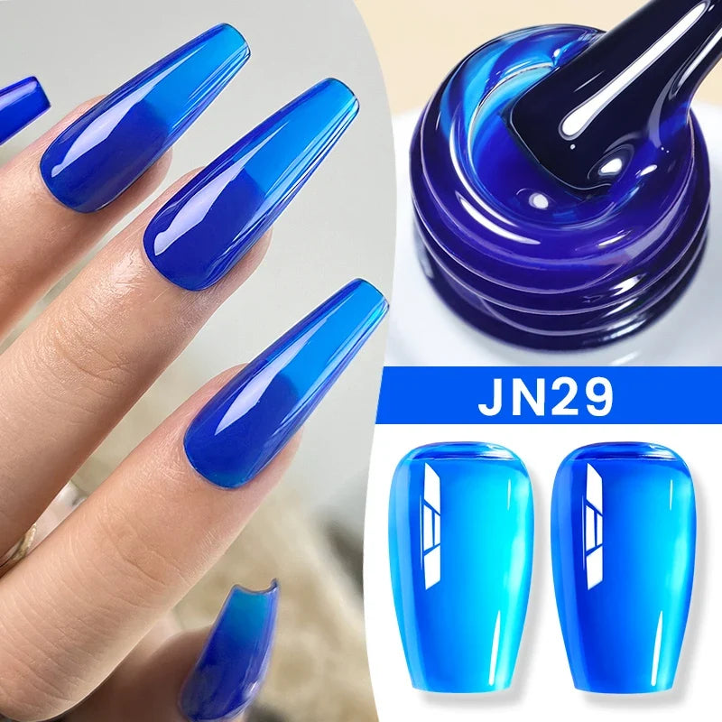 Blushimmer Born Pretty Jelly Nude Gel Nail Polish in light pink peach, translucent UV cure gel for DIY nail art.