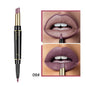 1pcs Matte Lip Liner & Lipstick 2 in 1 Double Ended Waterproof Long Lasting Non-Fading Smooth Velvet Nude Makeup Tool for Women