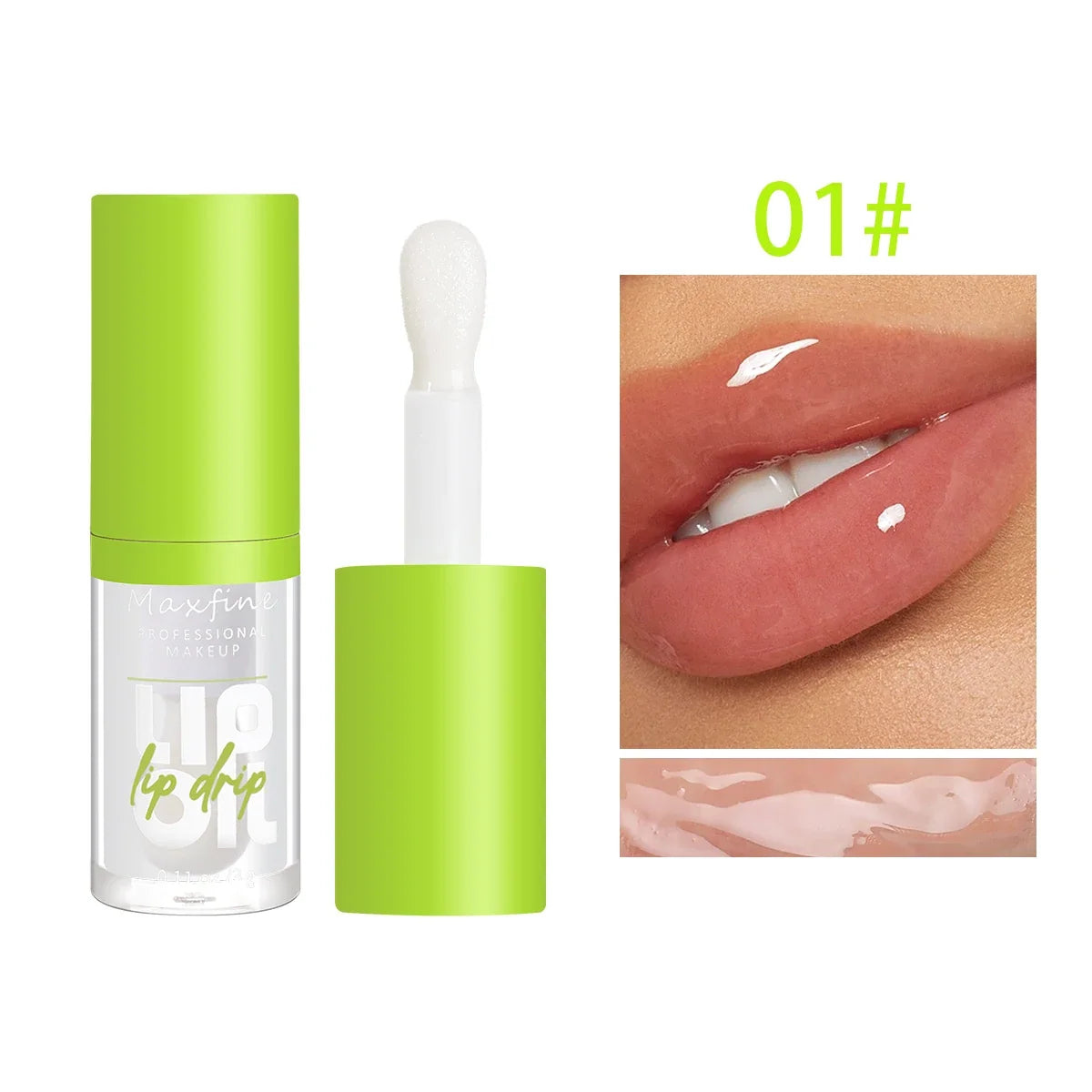 Blushimmer 6-tone luminous lip gloss oil in transparent liquid, 3g, showcasing its glossy, moisturizing finish.