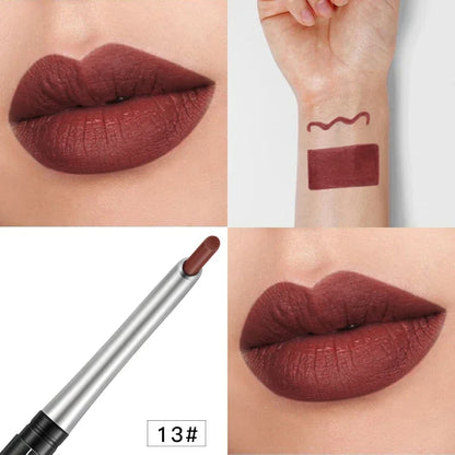 Blushimmer 17-color portable matte lipstick and lip liner set with long-lasting, waterproof, moisturizing formula for women.
