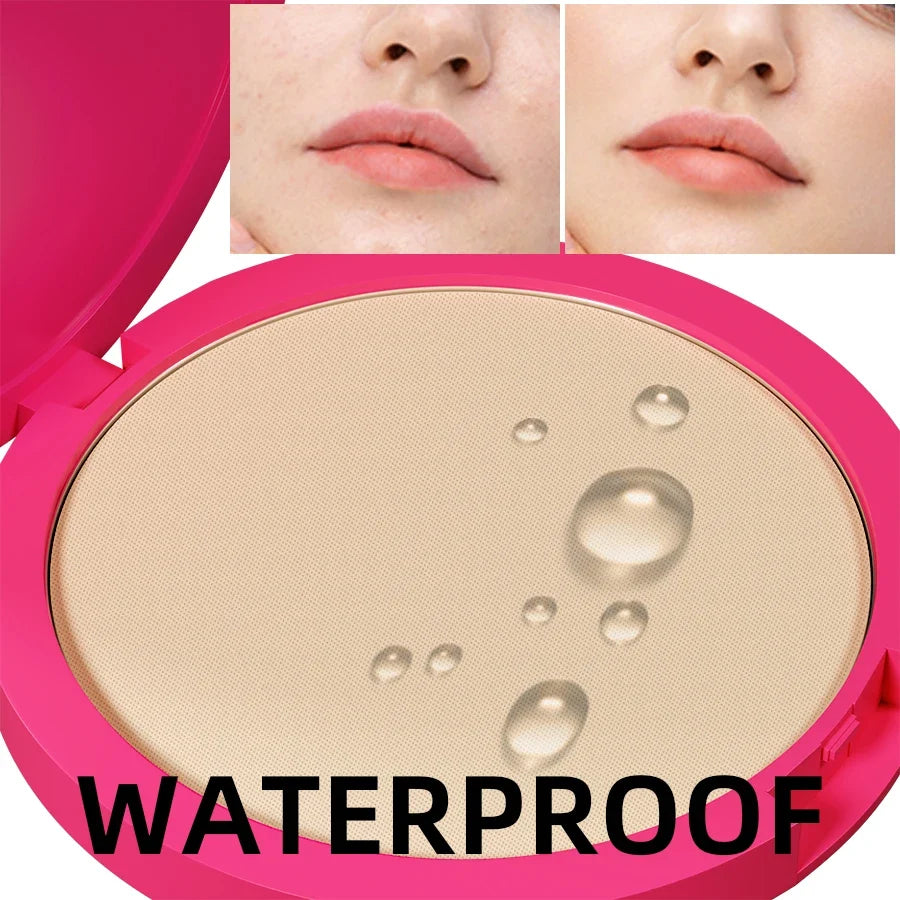 Blushimmer 4-color oil control matte face powder, long-lasting pressed setting powder for flawless full coverage makeup.