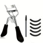 Blushimmer eyelash curler set with replacement pads, tweezers, clips, mascara wands, and makeup tools for women.