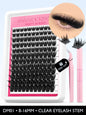 Blushimmer Lash Clusters Kit with fluffy C curl individual lashes, 10-18mm, DIY lash extension kit with bond and seal for natural-looking lashes.