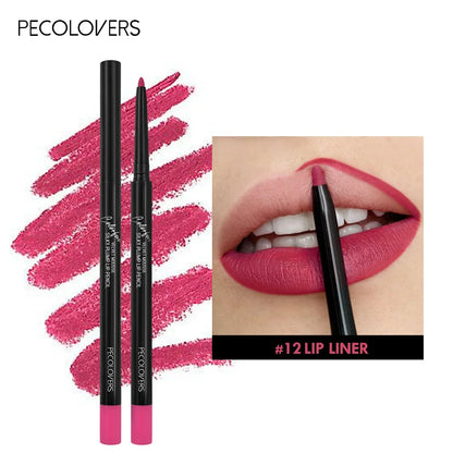 Blushimmer waterproof matte lipliner pencil in red, with contour tint and moisturising formula for long-lasting lipstick application.