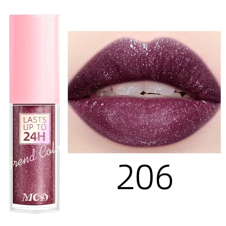 Blushimmer 18-color glitter lip gloss set with long-lasting, waterproof liquid lipstick, lip oil, tint, and moisturizing lip balm.