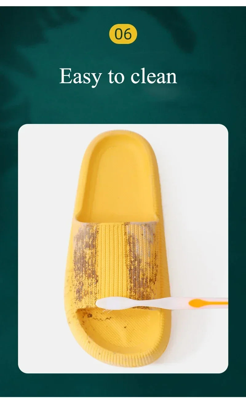 EVA Thick Sole 4cm Beach Slippers Cloud-Like Comfort Home Use Couple Height Increasing Indoor Solid Color Summer Sandals