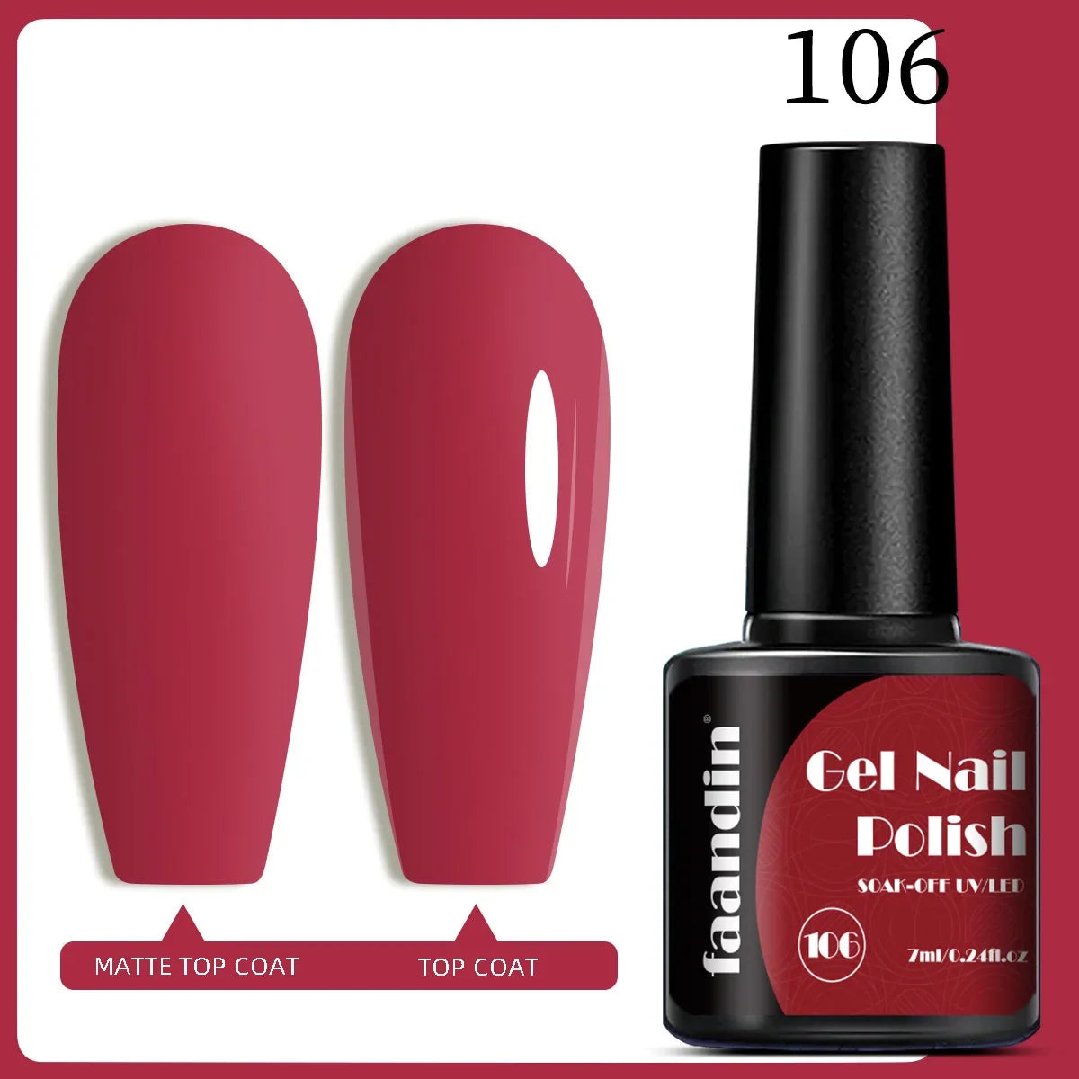 Blushimmer Faandin 7ml red gel nail polish bottle with high saturation, quick-drying UV lamp, alcohol-free, full color, home use