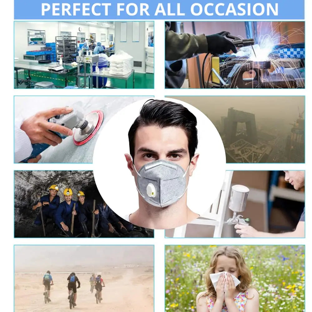 Disposable Face Mask KN95 Face Shield With Breathing-valve 7Layers Protective Mask Prevent Industrialdust Haze Fume  Formaldehyd