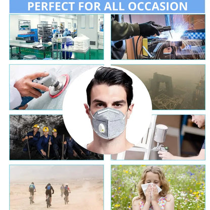 Disposable Face Mask KN95 Face Shield With Breathing-valve 7Layers Protective Mask Prevent Industrialdust Haze Fume  Formaldehyd
