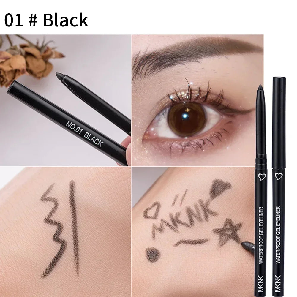 Waterproof Eyeliner Pen White Black Brown Long Lasting Quick-drying Pencil Not Blooming Liquid Eyeliner Gel Eyes Makeup Cosmetic