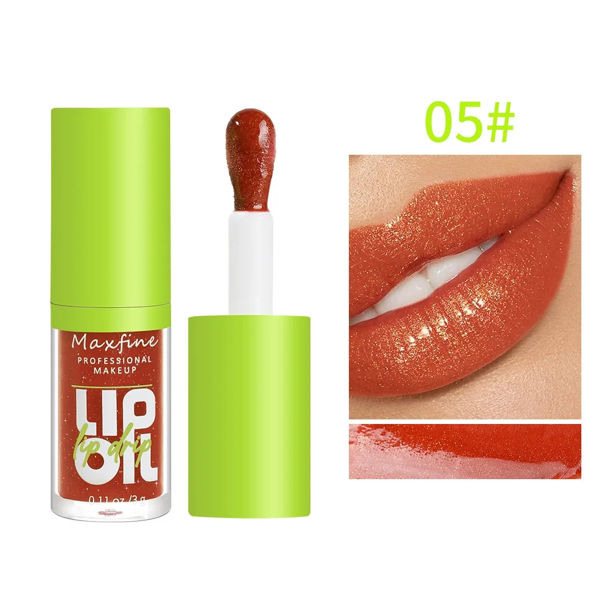 Lip Gloss Waterproof Long-term Moisturizing Non-stick Cup Non-fading Liquid Green Packaging Lip Gloss Cosmetics