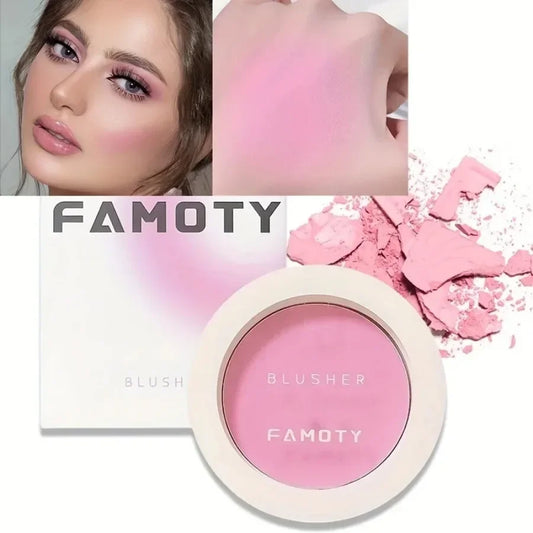 Blushimmer 2024 monochrome face blush palette with long-lasting waterproof pressed powder in matte shades for contouring cheeks.