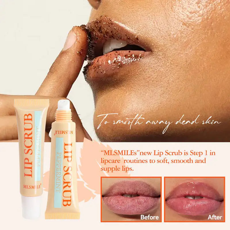 Blushimmer MLSMILE Scrub Set with exfoliating dead skin remover, lightening lines, and four lip balms in a 2025 new pack.
