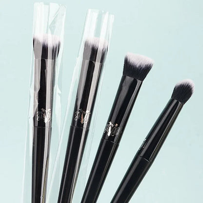 Blushimmer concealer makeup brush with soft fiber hair, black handle, ideal for powder, blush, eyeshadow, and foundation application.