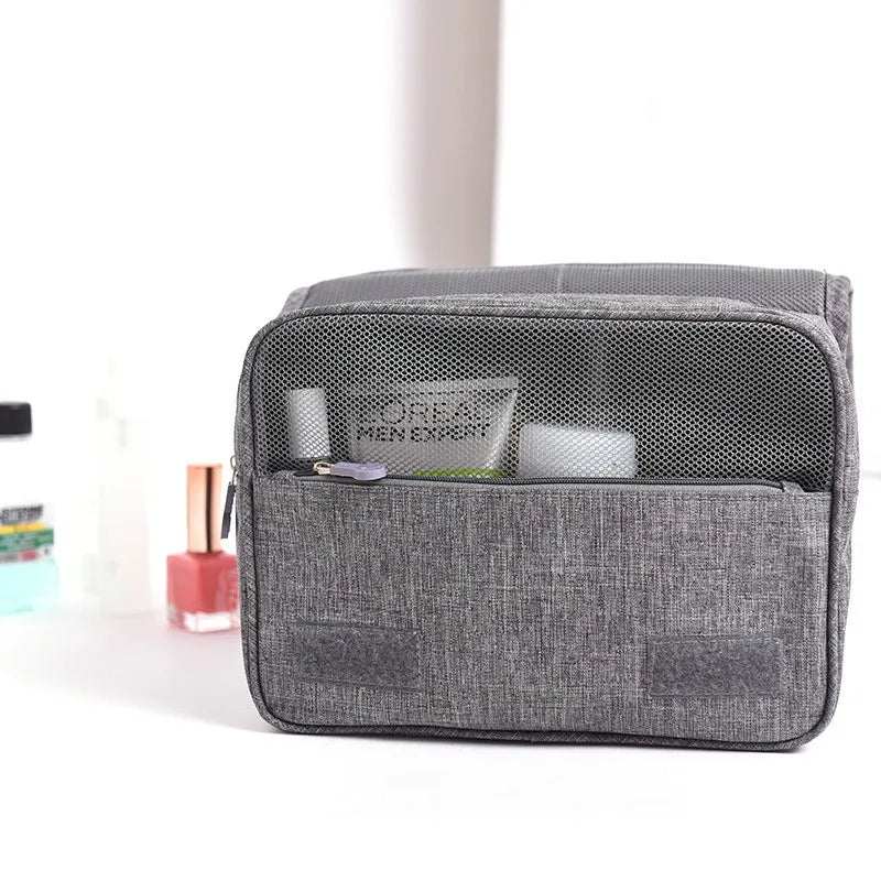 Blushimmer women's travel cosmetic bag with waterproof toiletries organizer, hanging bathroom wash bag, compact and stylish.