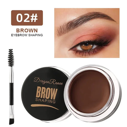 Blushimmer 3D Wild Eyebrow Tint Cream waterproof matte brown-black gel applied on eyebrows, showing a natural, defined look.