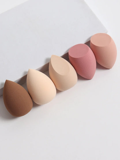 Blushimmer 5-pack dual-use velvet makeup sponges for liquid, cream, and powder makeup, eco-friendly vegan travel essentials