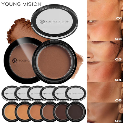 Blushimmer Silky Matte Bronzer and Contour Powder palette with 3D face shaping and nose shadow for long-lasting makeup.