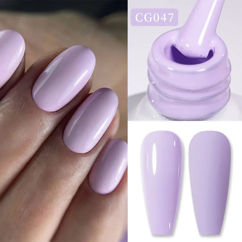 Blushimmer Born Pretty Jelly Nude Gel Nail Polish in light pink peach shade, UV cure gel varnish for DIY nail art at home
