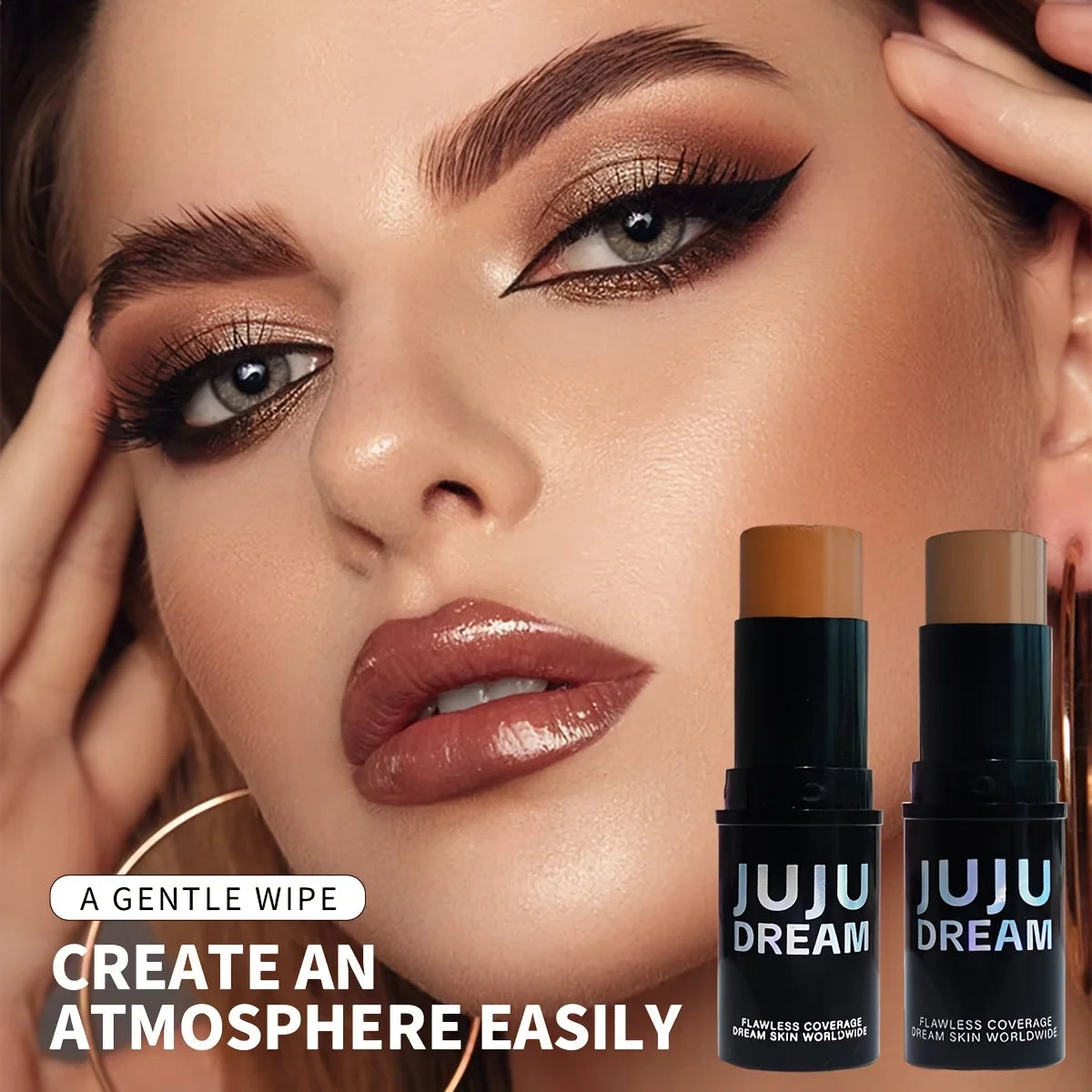 Blushimmer contour and concealer stick with creamy, waterproof face bronzer and highlighter, long-lasting and buildable coverage.