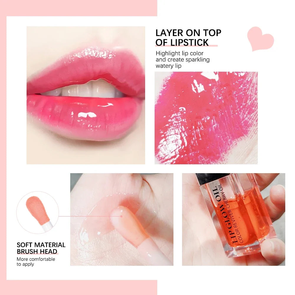 Blushimmer Crystal Jelly Moisturizing Lip Oil with tinted, plumping gloss and sexy, glossy finish on lips.