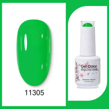 Blushimmer Clou Beaute 15ml neon gel nail polish base and top coat in red, black, white, green, with velvet finish, 400 colors available