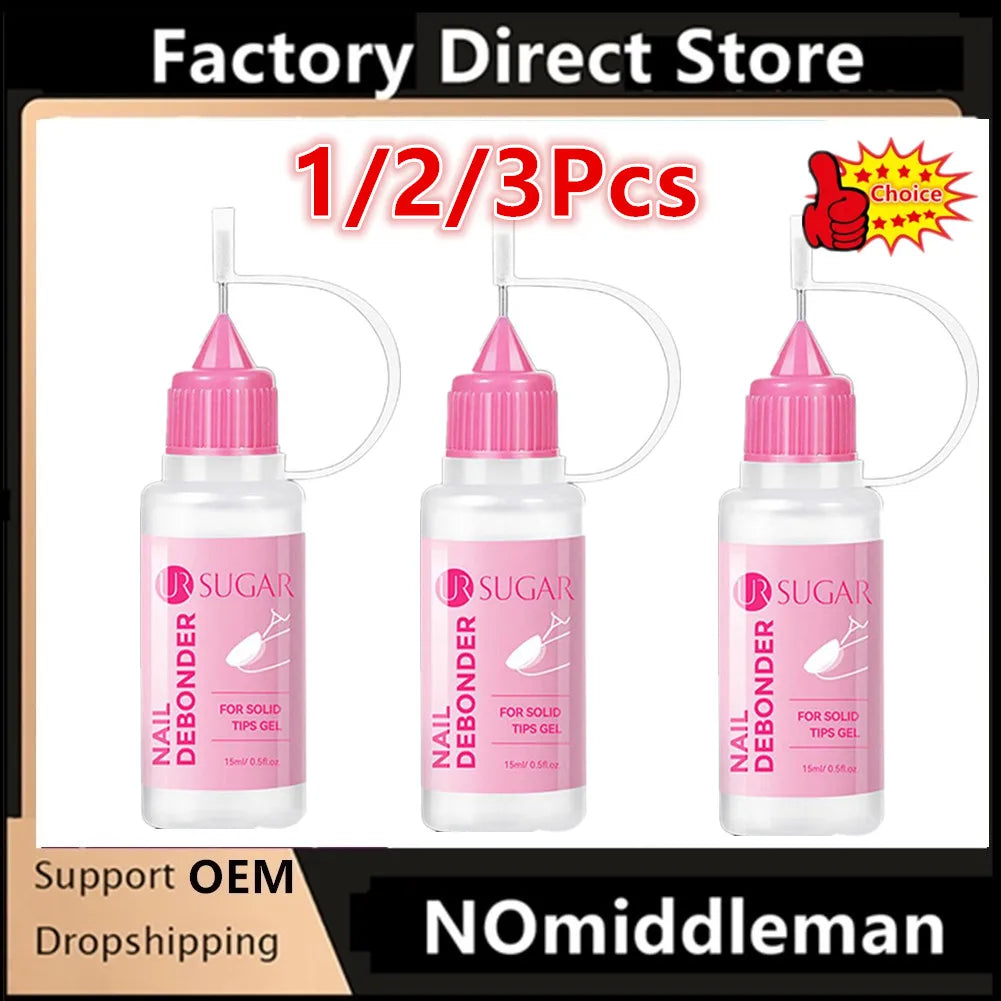 Blushimmer 15ML acetone-free nail glue remover for press-on nails, gentle multi-functional nail polish and tip remover, clear bottle