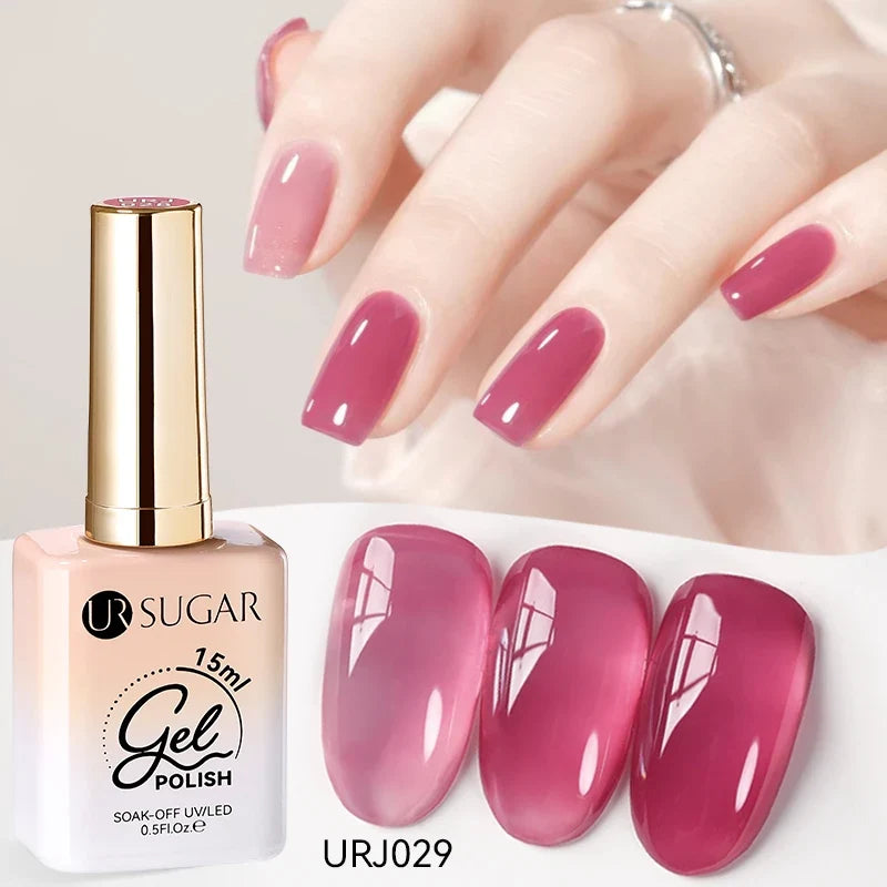 Blushimmer UR Sugar 15ml jelly translucent white gel polish for semi-permanent UV nail art and soak-off gel varnish.
