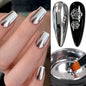 Blushimmer 5ML metallic nail gel polish in gold and silver chrome mirror finish with french UV and LED semi-permanent gel effect.