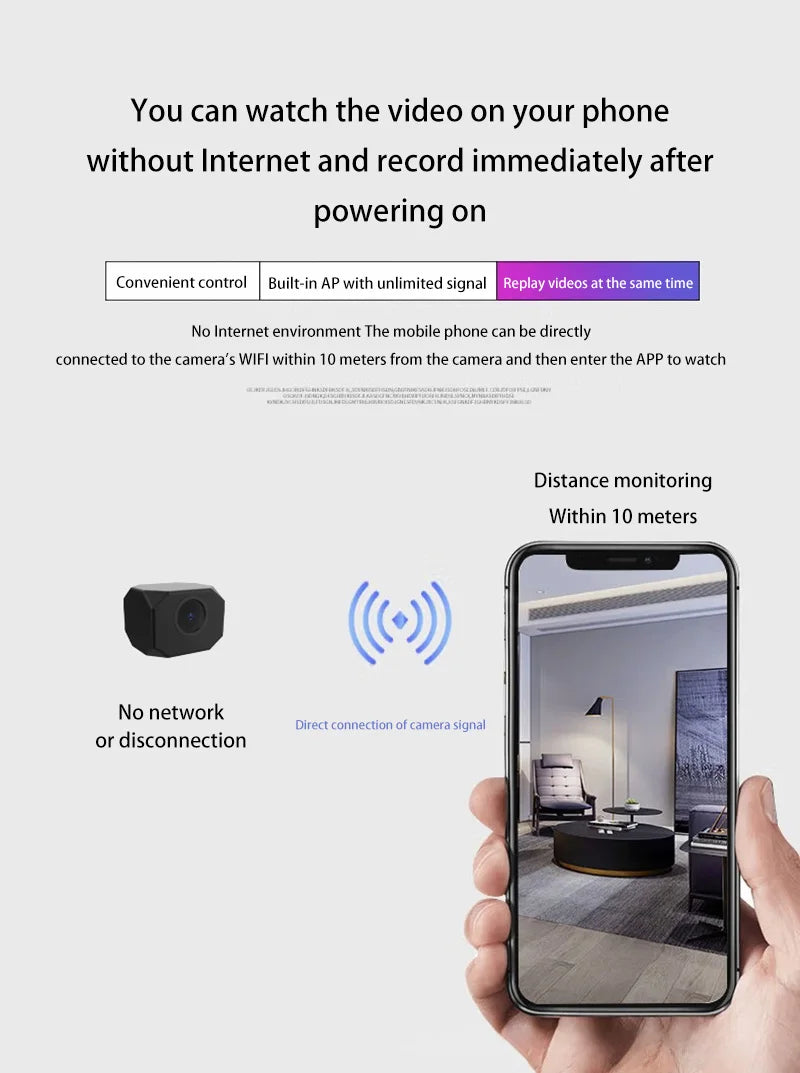 4K HD WiFi Security Camera Indoor Wireless Mini Home IP Camera APP Remote Monitor Night Vision Motion Detection 2 Way Audio