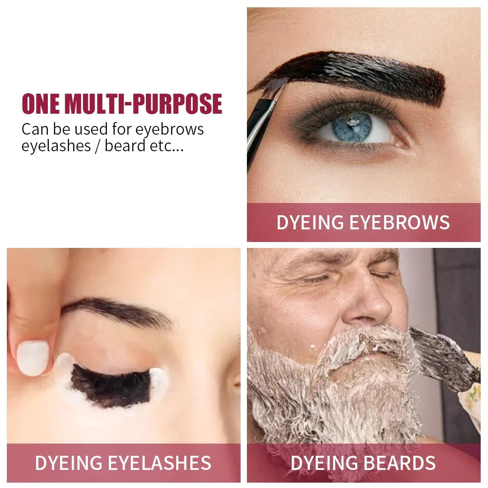 Iconsign eyelash and eyebrow dye tint kit by Blushimmer, waterproof cream with applicator brushes for bold, lasting color.