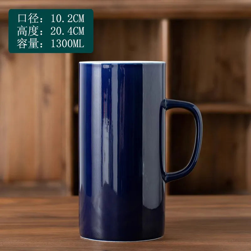 Creative Ceramic Mug Super Large Capacity Coffee Milk Mugs Handle Cup Ceramic Cup 1000ml/1300ml Large Capacity Water Cups